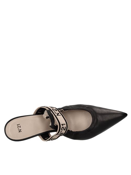 Décolleté slingback in pelle N°21 | GPSB003NPE N001NERO